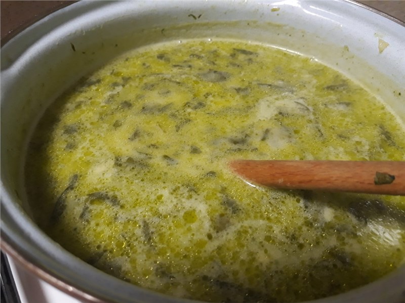 špenátová polievka